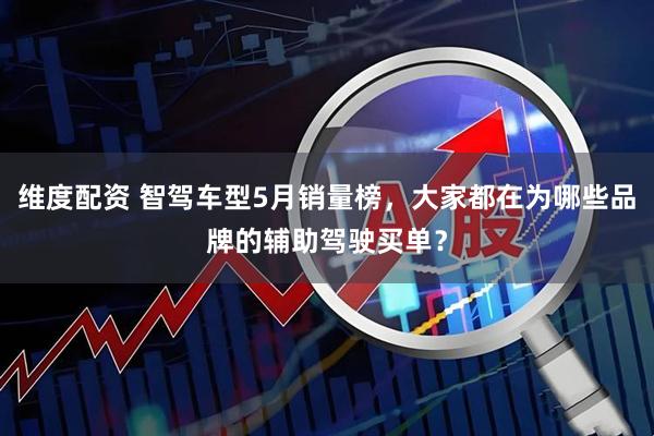 维度配资 智驾车型5月销量榜，大家都在为哪些品牌的辅助驾驶买单？